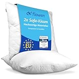 Flowen Kissen 40x40 Kopfkissen 2er Set Dekokissen für Sofa und Bett Innenkissen Hypoallergene...