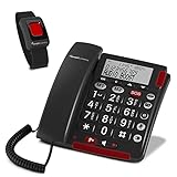 Amplicomms BigTel 50 Alarm Plus, schnurgebundenes Großtasten-Telefon, mit SOS Taste und...