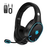 PHOINIKAS Gaming Headset Wireless, Bluetooth Headset mit Dual-Chips, Bluetooth 5.3 für...