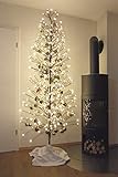 HiLight LED Weihnachtsbaum 180 cm braun - mit 296 warmweißen LEDs und Schneedeko - Christbaum /...