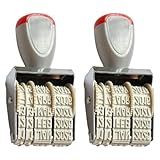 ZwaitL 2 verstellbare englische Datumsrollenstempel ABS Liniendatum für Dokumentenverwaltung,...