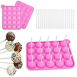 Cake Pops Form 20 Runde Cake Pop Silikonform Cake Pop Form mit 20 Stück Lollipop Sticks...