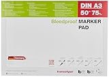 transotype Marker Pad, Layoutpapier für den Einsatz von Pigment-Markern, DIN A3, 70 g/qm, 50 Blatt,...
