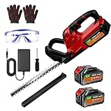 Akku Heckenschere mit 2×4000mAh Akku, Elektrische Heckenschere mit Doppelklinge, 600W Bürstenlosem...