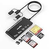 Rocketek USB C Lightning USB3.0 Multi Card Reader für SD CF Micro SD XD MS, 7 in 1...