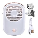 Tragbarer Handventilator, verstellbarer Hals-Ventilator mit Umhängeband, USB-wiederaufladbar,...