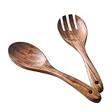 muso wood Salatbesteck, Holz Salatbesteck 2 Stück 26cm Salatgabel und Salatlöffel Besteck Set...