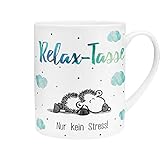 Sheepworld XL-Tasse Motiv 'Relax' | Große Tasse aus Porzellan, XL Jumbo-Tasse, 60 cl, Tasse mit...