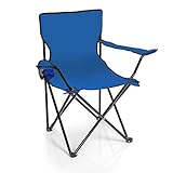 BigDean Faltstuhl BLAU Campingstuhl Anglerstuhl mit Getränkehalter & Tragetasche - Anglersessel...