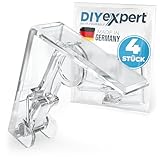DIYexpert Tischdeckenklammern Transparent Made in Germany [4 Stück] Stabile Tischtuchklammern für...