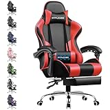 GTPLAYER Gaming Stuhl Bürostuhl Massage Gaming Sessel Ergonomischer Gamer Stuhl mit Fußstütze,...