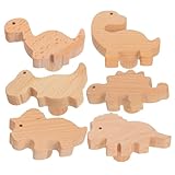 NAMOARLY 6 Satz Teiliges Holz Dinosaurier Möbelknöpfe mit Schrauben und Kleber Robuste Tierform...