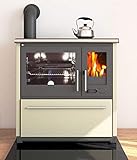 EEK A+ Küchenofen Holzherd Plamen 850 creme, linke Version - 8 kW Dauerbrandherd