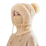 unilarinna Sturmhaube Mütze Winter 2026 Neu Wintermütze Für Damen Plüsch Sturmhaube Mütze...