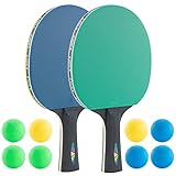 JOOLA 54814 Tischtennis-Set COLORATO Bestehend aus 2 Tischtennisschläger + 8 Bunte...