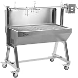 BBQ-Toro Mobiler Edelstahl Spanferkelgrill | Bis zu 60 kg | Rotisserie Grill Mit Motor,...