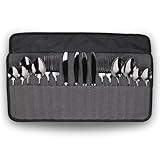 BERGER Besteck-Set Edelstahl 16-tlg. | Campingbesteck für 4 Personen | Inkl. Aufbewahrungstasche |...