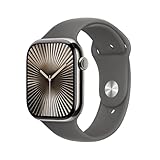 Apple Watch Series 10 (GPS + Cellular 46 mm) Smartwatch mit Titangehäuse in Natur und Sportarmband...