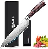 PAUDIN Kochmesser, Klingenlänge 20 cm Profi Küchenmesser Messer Chefmesser Allzweckmesser aus...