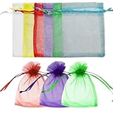 vaolmlop 60 Stück 7 * 9 cm Geschenk Hochzeit Säckchen,Organza Beutel Mit Kordelzug,Organza...