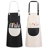 Prasacco 2 Stück Malschürze Kinder, 60x46cm Verstellbare Kochschürze Kinder für Jungen und...