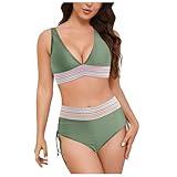 Zhden Blitzangebote des Tages Bikini Damen Set Sexy Badeanzug Bademode Hohe Taille Farbblock...