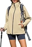 Durio Regenjacke Damen Wasserdicht Leicht Atmungsaktive Windbreaker Jacke mit Kapuze Fahrradjacke...