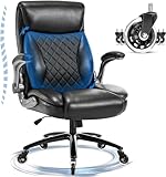 Centilab Chefsessel Bürostuhl 200KG mit Hochklappbaren Armlehnen für schwergewichtige,PU Leder...