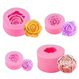 4 Stücke 3D Silikonform Blumen Silikonformen Blumen Fondant Rosen 3D Blume Silikon Seifen Form...