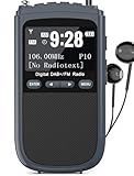 Tragbares DAB-Radio, 1000mAh Wiederaufladbares DAB/DAB + / FM, Digitales Walkman-Radio, Taschenradio...