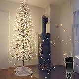 HiLight LED Weihnachtsbaum 180 cm braun - mit 296 warmweißen LEDs und Schneedeko -...