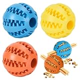 VMINOG 3 Stück Hundeball mit Zahnpflegeb, Snackball Futterball Hund Ø 6cm, Wurfball Hunde...