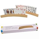 GICO Spielkartenhalter für Spielkarten - 2 Stück Spielkartenständer aus Holz, Länge Kartenhalter...
