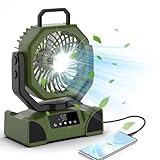 Camping Ventilator mit Akku 20000mAh, Tragbarer Zelt Ventilator Leise mit LED-Licht, Touchscreen &...