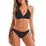 Durio Bikini Damen Push up Sexy 4tlg Bikini Damen Set mit Triangel Bikinihose Breit von Körpchen...