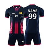 Personifizieren Fussball Trikot Kinder Erwachsene Hemd & Kurze Set mit Nummer Name Team Logo...