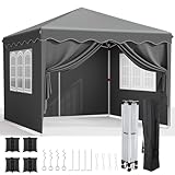 Pavillon 3x3, Faltpavillon Wasserdicht Stabil Winterfest mit 420D Oxford,UV Schutz 50+,Faltpavillon...