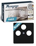 Kopp PARIS 3-fach Antennensteckdose - Matt-Schwarz - Hochwertige IP20 TV-Kabel-Steckdose - Stilvolle...