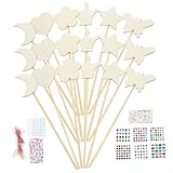 minkissy DIY Zauberstab Set für Kindergeburtstag Magische Holzstäbe mit Farbigen Bändern und...