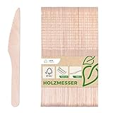 Love Nature Holzmesser Einweg Set - 100 x Einwegmesser aus Birkenholz - Holzbesteck Einweg -...