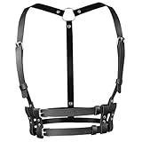 Licsaliwe Harness für Damenmode PU-Leder-Harness für Damen im Goth-Stil modischer...