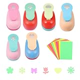 6 Stück Papierstanzer,Motivstanzer Set,Vielseitiges Ausstanzer Set,Papierausstanzer Kinder,6 Formen...