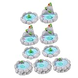 FRCOLOR 9 Stück Teiliges Mini teich dekor aus Resin Leichte Miniatur Figuren mit Lotus und...