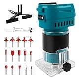 Roadtime Akku Oberfräse für Makita 18V Akku(no Akku), 850W Oberfräse Trimmer Einhandfräse,...