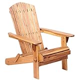 Plant Theatre Adirondack Chair – Outdoor, Akazienholz, Klappstühle für Rasen, Feuerstelle und...