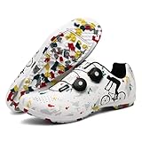 Surwin Einfachheit Fahrradschuhe mit Gummisohle Herren Damen Rennrad, 36-47EU Rennradschuhe Unisex...