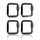 Duyeuau 4 quadratische Karabiner, Aluminiumlegierung, Schraubkarabiner, Schlüsselanhänger,...