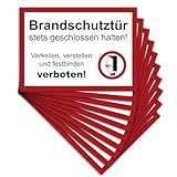 10 Stück Brandschutztür Premium Aufkleber A4 | 21 x 29,7cm DIN 4066verkeilen, verstellen,...