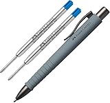 Faber-Castell - Poly Ball XB Kugelschreiber (Urban Stone Grey + 2 XB Minen Blau)