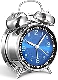 YsyYey Wecker Analog Ohne Ticken, Lauter Alarm Vintage-Wecker mit Doppelglocke für Tiefschläfer,...